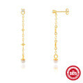 wholesale S925 Sterling Silver Opal Earrings with Chain Tassel, Star Earrings in Korean Style Minimalist Design-0-5