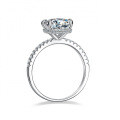 S925 Silver 4-Carat Moissanite Women's Ring, Extravagant Rectangular Emerald Cut-0-3
