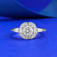 wholesale S925 Silver New Style 5mm Square Round Diamond Zircon High-end Fashion Ring for Women, Hot in Live Streams-R1414 White No. 9