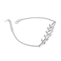 wholesale "Metal material cross-border European and American magical olive leaf bracelet for women, Korean-style minimalist luxury forest niche design high-end hand accessory"-xb721-silver