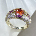 wholesale S925 Sterling Silver 65mm Round Fanta Orange Ring One Carat Luxury Style One-Piece Drop Shipping Live Stream Edition-0-2