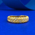 wholesale S925 silver gold-plated wheat braided brushed ring with Italian craftsmanship, the same style as Xiaohongshu-0-1