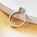 wholesale S925 Silver Green Moissanite 1 Carat Starlight Queen Ring with GRA Certificate, Light Luxury Fashion Gemstone Ring-0-2