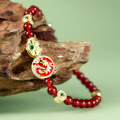 wholesale 925 Sterling Silver New Chinese Style Dragon Pattern Beaded Bracelet for Women, Small Batch Sophisticated Red Agate Gift-0-5