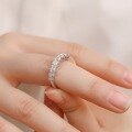 wholesale PT950 Cross-Border Supply Fashion Minimalist Lab-Grown Diamond Ring Closed Band Ready-to-Ship Wholesale-0-1