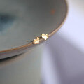 wholesale Metal: 9K AU375 Gold Wholesale Korean K-gold delicate, playful, three-dimensional wave heart versatile minimalist ear studs-0-0