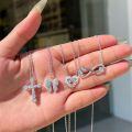wholesale S925 Sterling Silver Light Luxury High-End Women's Necklace with Cross Bow Heart Möbius Pendant Choker-0-3