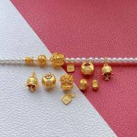 wholesale Gold-plated 925 ancient silver accessories Lily of the Valley Chubby Fu pendant, bride A'Dai hamburger bead, small waist spacer bead DIY-3# one