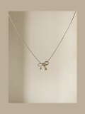 wholesale S925 Sterling Silver Ballpoint Bow Necklace for Women, Small and Unique Design, High-End Luxury, Personalized Elegance Snake Chain Necklace-0-5