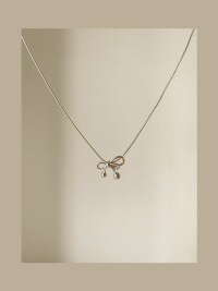 wholesale S925 Sterling Silver Ballpoint Bow Necklace for Women, Small and Unique Design, High-End Luxury, Personalized Elegance Snake Chain Necklace-Silver 925 silver