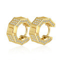 S925 Sterling Silver Moissanite Square Earrings with LuxuriousUnisex-0-3