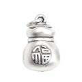 wholesale Sterling Silver S999, Thai Silver, Auspicious Knot Peace Lock, Fortune Character Coin, Fortune Bag Pendant, DIY Crystal Bracelet, Pure Silver Accessories-0-7