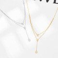 wholesale 925 Silver Necklace Minimalist Elegant High-end Pendant Drop Diamond Double Layer Necklace for Women Cross-border Exclusive Jewelry-0-1