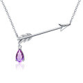 wholesale 925 Silver Archery Design Pendant Necklace with Unique Natural Garnet Gemstone-0-6