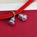 wholesale Sterling Silver Antique Six-Word Mantra Mini Gourd Simple Chinese Style Stringing Beads with Braided Cord Handmade Spacer Beads-0-3