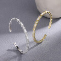 wholesale Metal material, white mother-of-pearl snake bone fashion bracelet from Dongdaemun, Korea, luxurious design, versatile snake-shaped fully diamond-studded bracelet-0-2