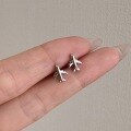 wholesale S925 silver Korean and Japanese airplane-designed earrings for women, stylish and versatile, delicate and compact with a premium feel-0-0