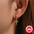 wholesale S925 Sterling Silver Cross Diamond-Studded Ear Cuff, a popular minimalist and chic ear accessory-0-1