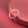 wholesale S925 silver ring for women, Korean-style simple smooth heart-shaped sweet girly fashion index finger ring J8502-0-2