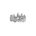 wholesale S925 Sterling Silver Korean Version Ins Irregular Surface Lava Texture Crown Design Open Adjustable Ring for Women-0-4