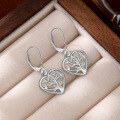 wholesale Metal: 925 Sterling Silver, Cross-Border New Life Tree Earrings, European and American Amazon Fashion Minimalist Hollow Heart-shaped Ear Drops Earrings-0-2