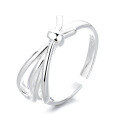 wholesale S925 Sterling Silver Fashion Korean Japanese Butterfly Knot Cute Fresh Style Personality Internet Celebrity Versatile Open-End Ring-0-4