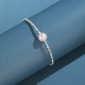 wholesale S925 Sterling Silver Sparkling Bracelet for Women, Light Luxury with a Few Grams of Crushed Silver and Freshwater Pearl Bracelet, Cross-Border New Accessory-0-0