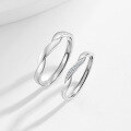 wholesale 925 Sterling Silver "Spend a Lifetime Together" Couple Rings, Minimalist Pair for Him and Her, Small Luxury, High-End Feel, 520 Gift-0-3