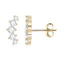 925 Sterling Silver Square Double Prong Single Stone D Color Moissanite Earrings-0-39