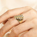 Metal Material Five-Row Multi-Layer Diamond Ring, High-End Sparkling Light Luxury Fashion Niche Design Versatile Jewelry Wholesale-0-1