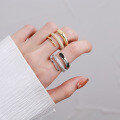 wholesale S925 Sterling Silver Korean-style Multi-layer Surrounding Diamond Inlaid Line Creative Open Adjustable Ring-0-3