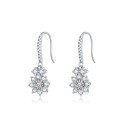wholesale 925 Sterling Silver French Fashion Personality Socialite Elegant Floral Cluster Ear Studs with Luxurious Moissanite Earrings-0-0