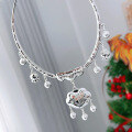 wholesale 999 Pure Silver Baifu Longevity Lock Necklace, Baby Necklace, Children's Silver Lock, Peace Lock, Infant Full Moon and First Birthday Gift-0-9