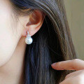 wholesale S925 silver jewelry new 10mm pearl earrings for women, French-style luxurious elegant design, cross-border live streaming-0-2