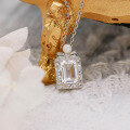 wholesale S925 Sterling Silver Spring Daily Commute High-end Style Crystal Pearl White Zircon Necklace-0-3