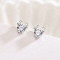 wholesale S925 Sterling Silver Maker Sweet "Deer with You" Rhinestone-Zircon Deer Antler Stud Earrings Women's Jewelry-0-0