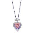 wholesale S925 Sterling Silver 10*10mm Heart-shaped Morganite Pink Pendant Necklace for Women, Classic and Simple Fashion Style-0-4