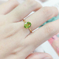 wholesale S925 Sterling Silver Small Fresh Minimalist Ring with Natural Colored Topaz 5/6 Carat Main Stone-0-7