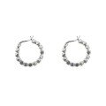 wholesale S925 Sterling Silver Crushed Silver Hoop Earrings with a High-End Feel, Simple and Elegant, Fashionably Super Sparkly, Versatile Stud Earrings-0-4