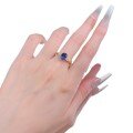 wholesale S925 Sterling Silver Simulated Sapphire 6*8mm Oval Blue Corundum Fashion Versatile Ring-0-4