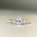 wholesale 925 Silver 1-Carat Moissanite Ring for Women, D Color Moissanite Cross Twisted Shank Ring, Factory Direct-0-0