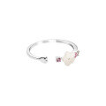 wholesale S925 Silver Nalan Korean-style Fashion Sweet Exquisite Shell Flower Ring with Elegant Pink Diamond-0-4