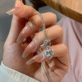 wholesale S925 silver jewelry, luxurious heart pendant necklace, high-end delicate collarbone chain, live-streaming bestseller-0-2