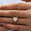 Sterling Silver Heart Pendant Necklace for Women Cross-Border Wholesale-0-2