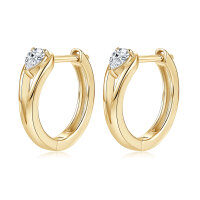 Sterling Silver French Luxury Hollow-Out Drop Pear-Cut Moissanite Earrings-Teardrop Solo Diamond Earrings [0.3 Carat Moissanite] - Gold  925 Silver