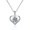 wholesale Metal material, one-carat moissanite fashion love heart necklace, clover pendant, versatile cross necklace-0-4