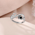wholesale 925 Sterling Silver Temu Amazon Cross-Border Bestseller Women's Infinite Ring, Popular in Europe and America, Featuring Love Heart, Puppy, and Cat Paw Designs-0-0