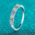 S925 Sterling Silver All Moissanite Women's Ring, Dainty Band, Daily Gift-0-0
