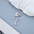 wholesale 925 Sterling Silver New Butterfly Necklace for Women, Minimalist Small Fresh Style, Internet Popular Forest Series Flow Adjustable Choker-0-1