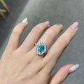 Sterling Silver Paraiba-Inspired Cultured Gemstone Ring and Earrings Set-0-3